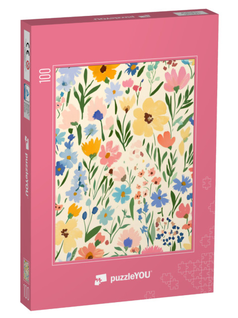 Puzzel 100 stukjes „Zee van bloemen“