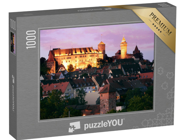 Puzzel 1000 stukjes „Keizerlijk kasteel en oude binnenstad van Neurenberg bij nacht“