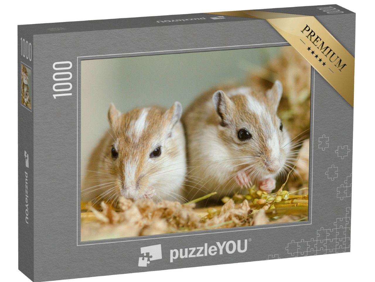 Puzzel 1000 stukjes „Twee schattige Mongoolse gerbils“