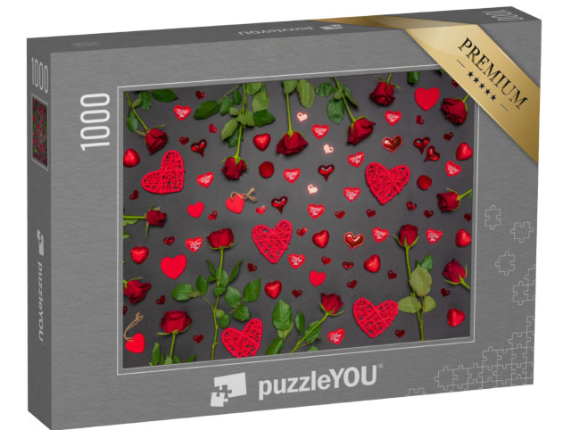 Puzzel 1000 stukjes „Romantische decoratie voor Valentijnsdag“
