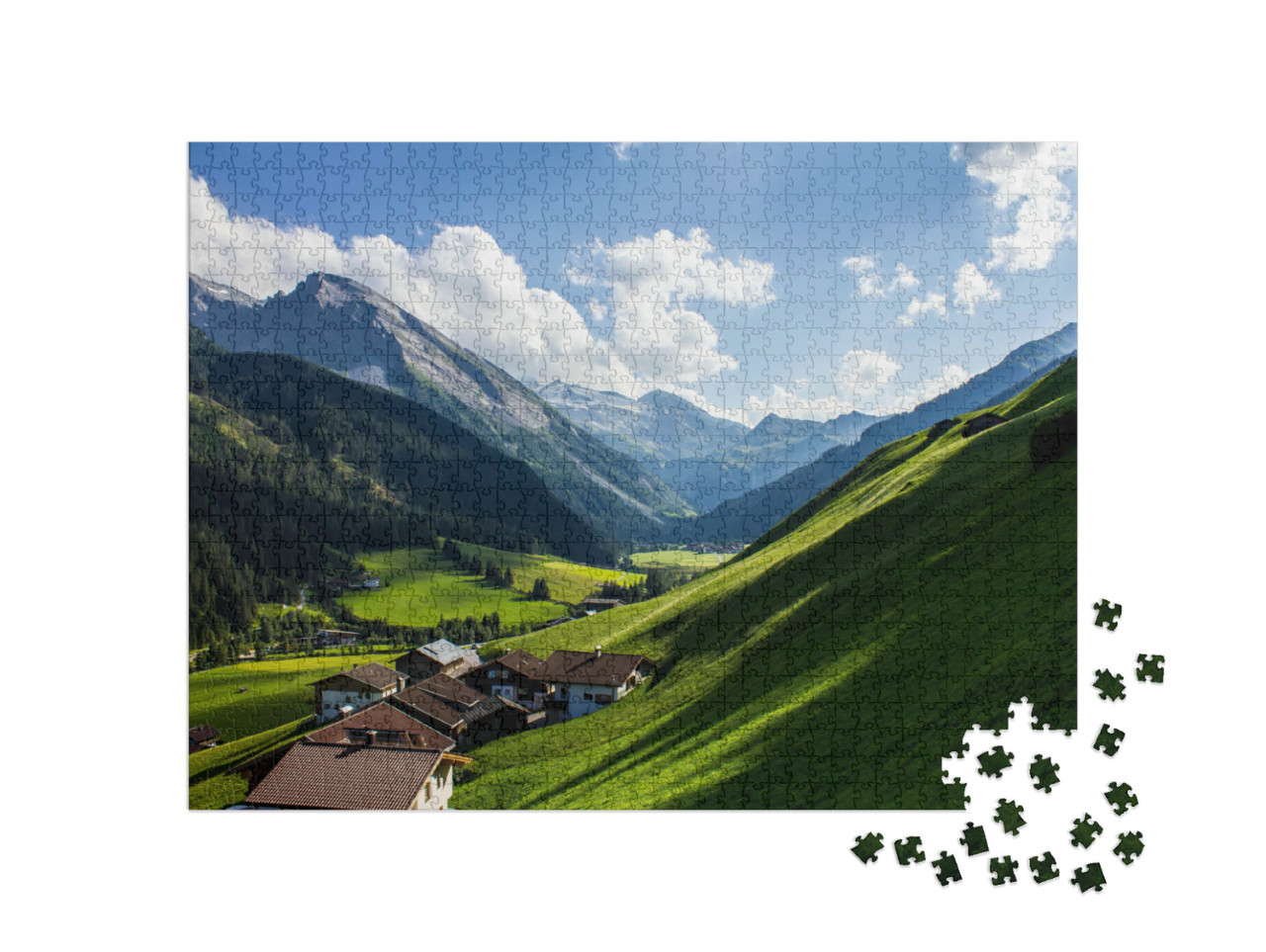 Puzzel 1000 stukjes „Tuxertal met Hintertuxer gletsjer“