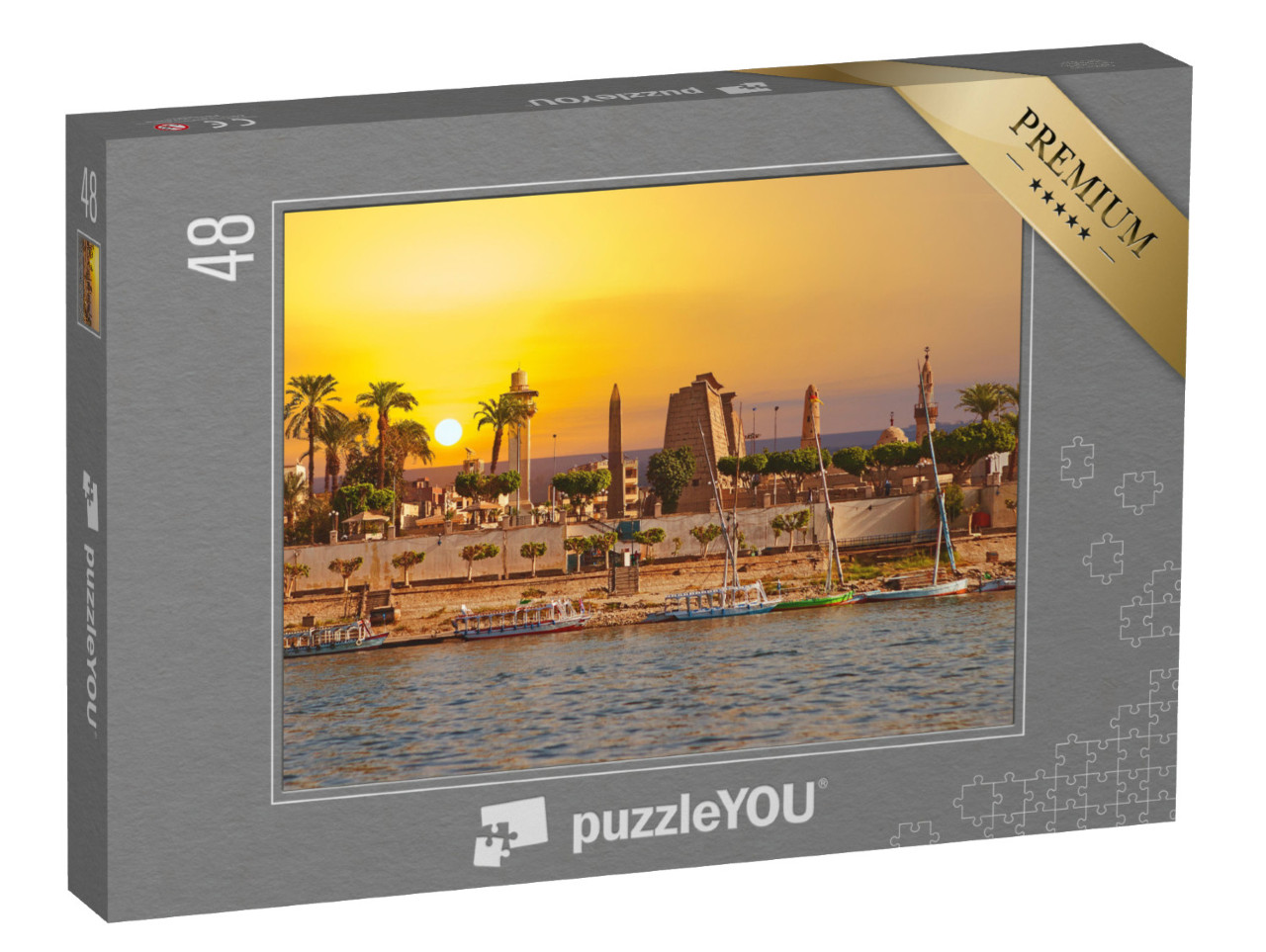 Puzzel 48 stukjes „Zonnige dag aan de Nijl in Luxor, Egypte“