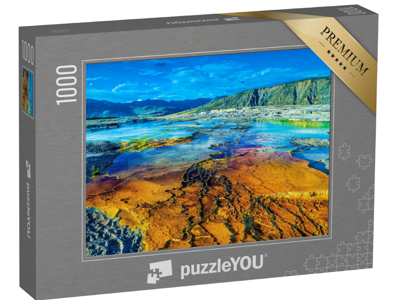 Puzzel 1000 stukjes „Yellowstone National Park en Mammoth Hot Springs“