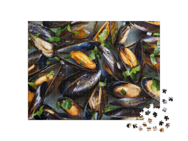 Puzzel 1000 stukjes „Mosselen in knoflook- en botersaus“