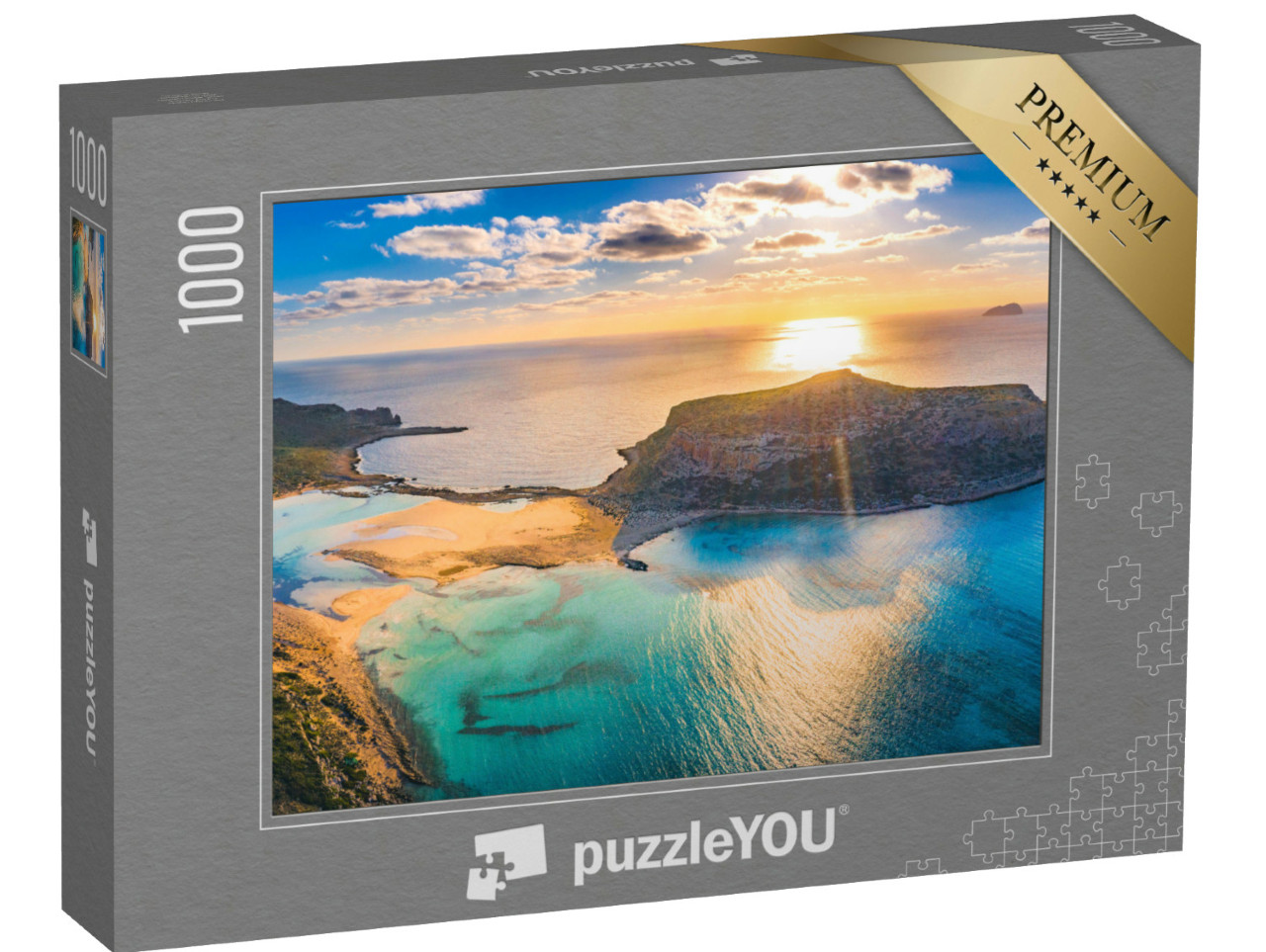 Puzzel 1000 stukjes „De Balos Lagune met wit zandstrand, Kreta, Griekenland“