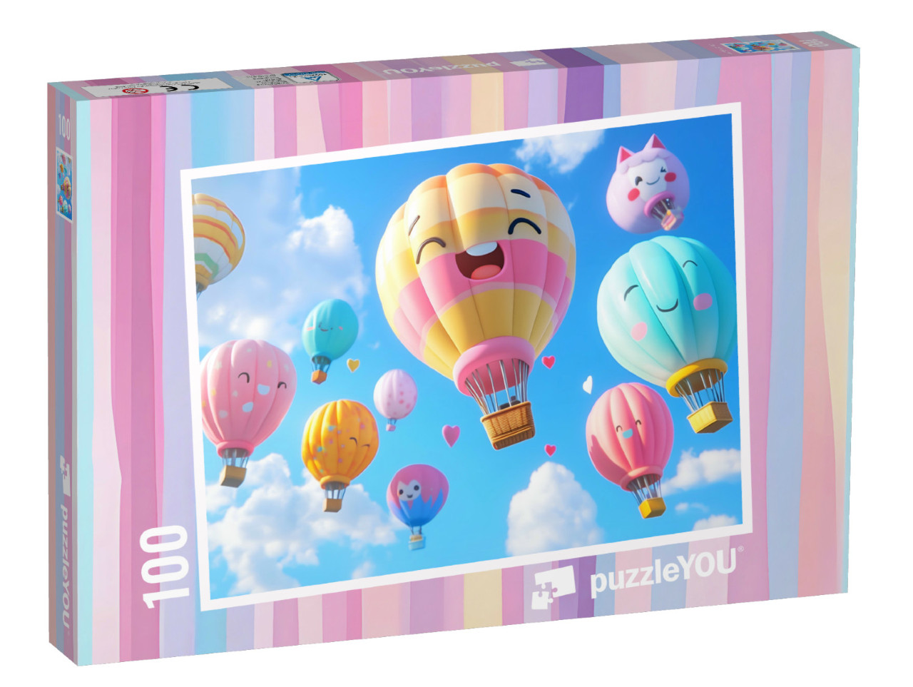 Puzzel 100 stukjes „Luchtige avonturen met lachende ballonnen“