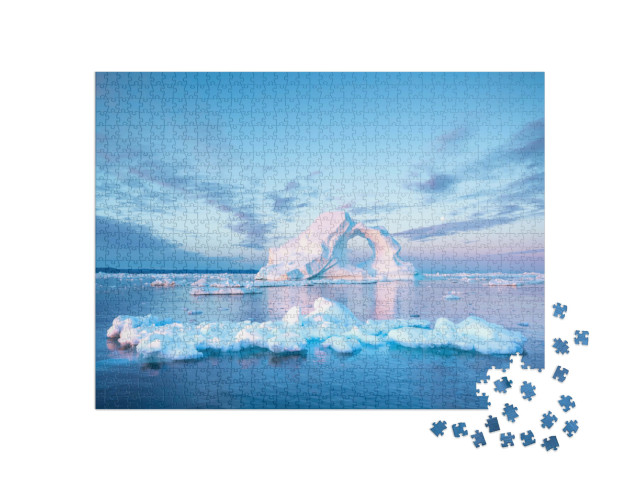 Puzzel 1000 stukjes „IJsberg bij zonsopgang“
