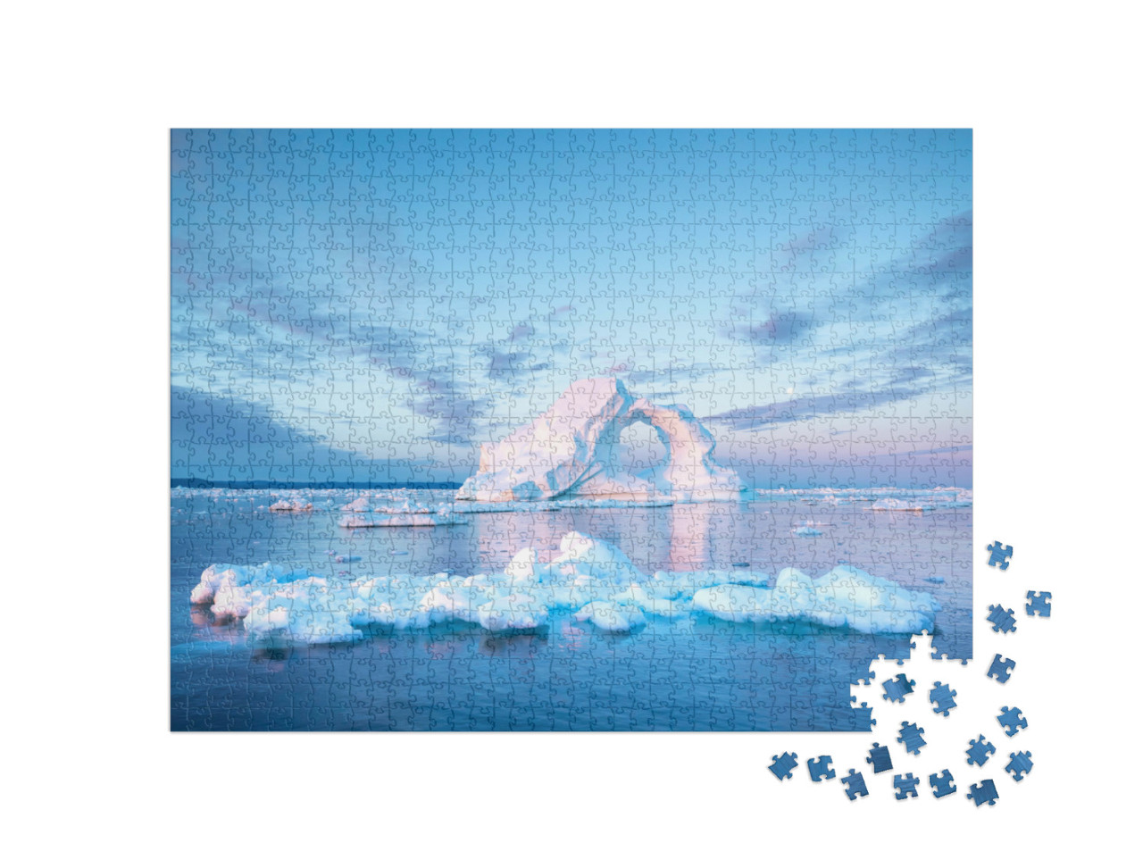 Puzzel 1000 stukjes „IJsberg bij zonsopgang“