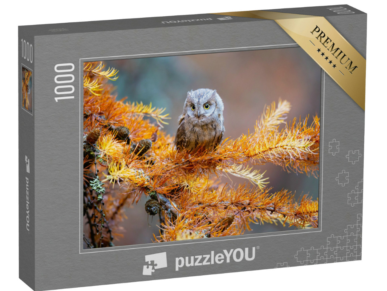 Puzzel 1000 stukjes „Scops uil, Otus scops, een typische uil“