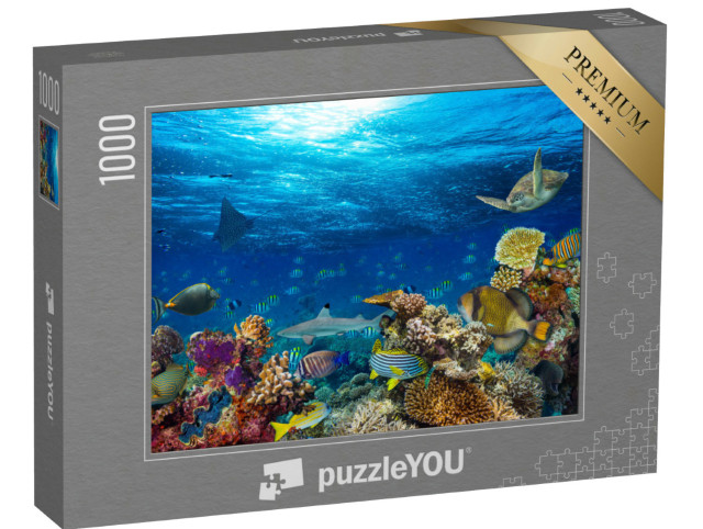 Puzzel 1000 stukjes „Blauwe oceaan en kleurrijke onderwaterwereld“