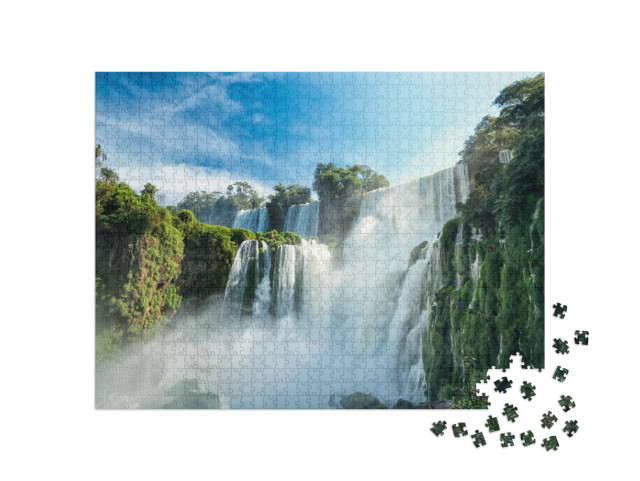 Puzzel 1000 stukjes „Adembenemende Iguazu watervallen in Argentinië“
