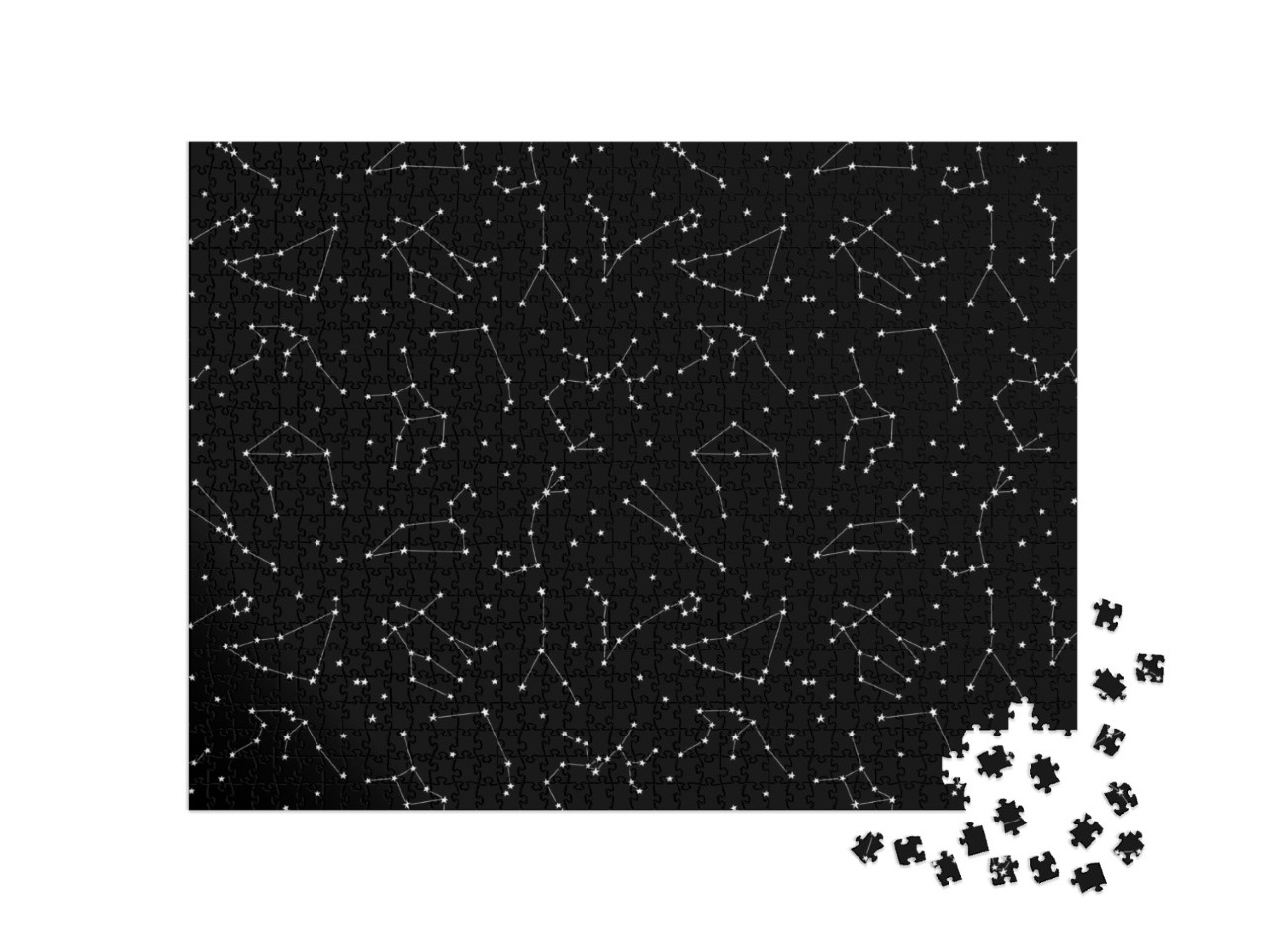 Puzzel 1000 stukjes „Patronen van de sterrenbeelden, vormen van sterren en lijnen“