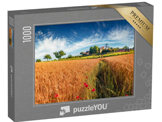 Puzzel 1000 stukjes „Zomers uitzicht op een tarweveld“