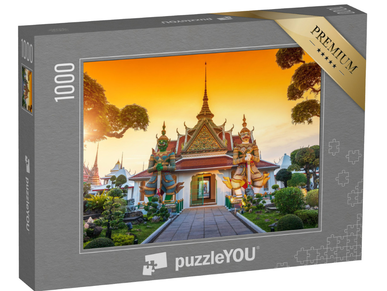 Puzzel 1000 stukjes „Wat Arun tempel bij zonsondergang in Bangkok, Thailand“