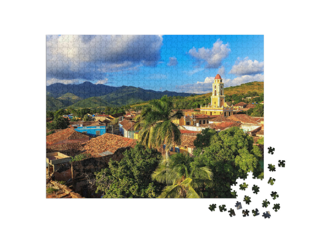 Puzzel 1000 stukjes „Uitzicht over de stad Trinidad in Cuba“