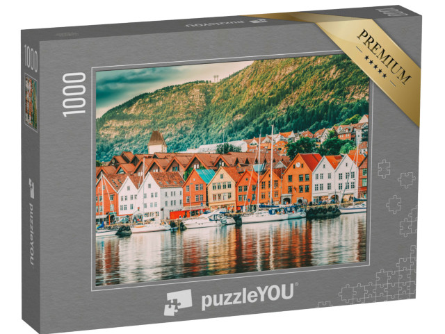 Puzzel 1000 stukjes „De historische huizen in Bergen, Noorwegen, UNESCO werelderfgoed“