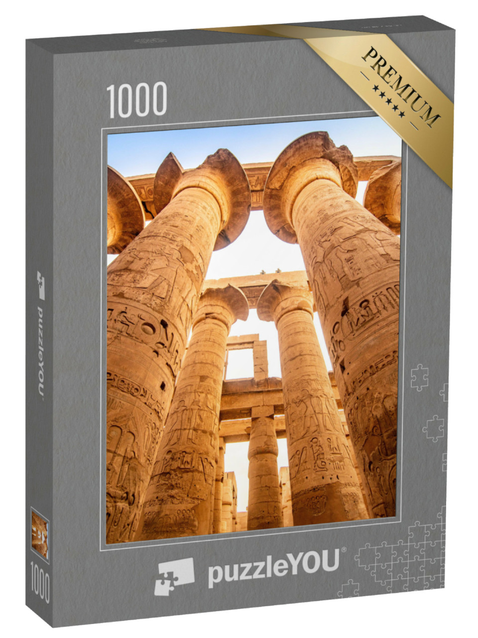 Puzzel 1000 stukjes „Karnak Tempel: Zuilen en oude symbolen in de beroemde bezienswaardigheid, Egypte“