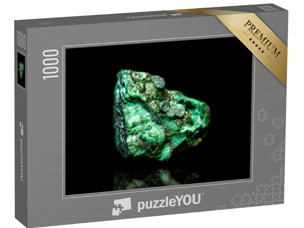 Puzzel 1000 stukjes „Groene ruwe malachiet: mineraalsteen“
