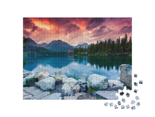 Puzzel 1000 stukjes „Bergmeer in het Nationaal Park Hoge Tatra, Slowakije“