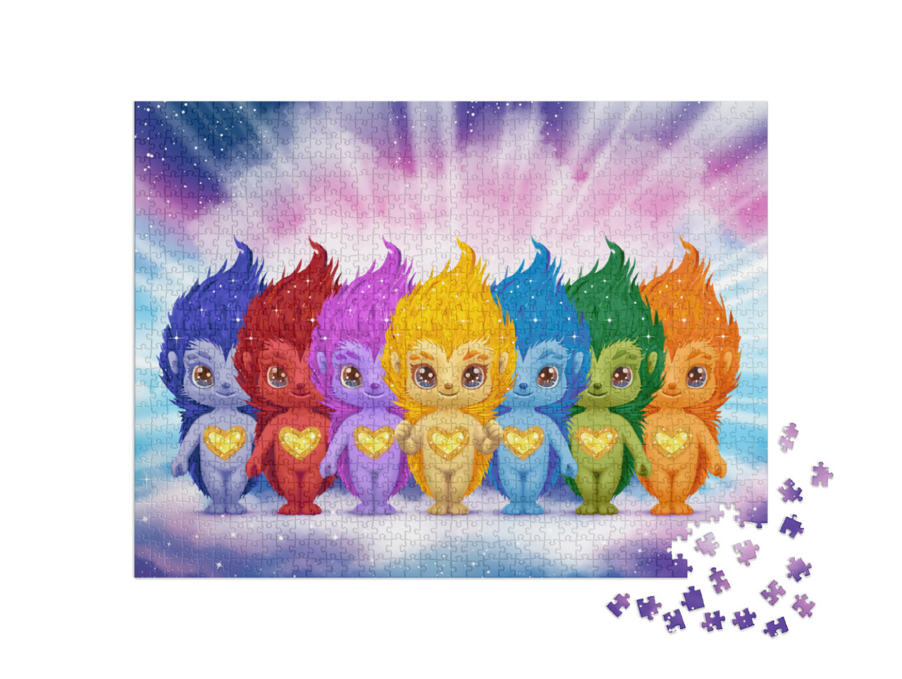 Puzzel 1000 stukjes „Goldy: Kleuren van de regenboog“