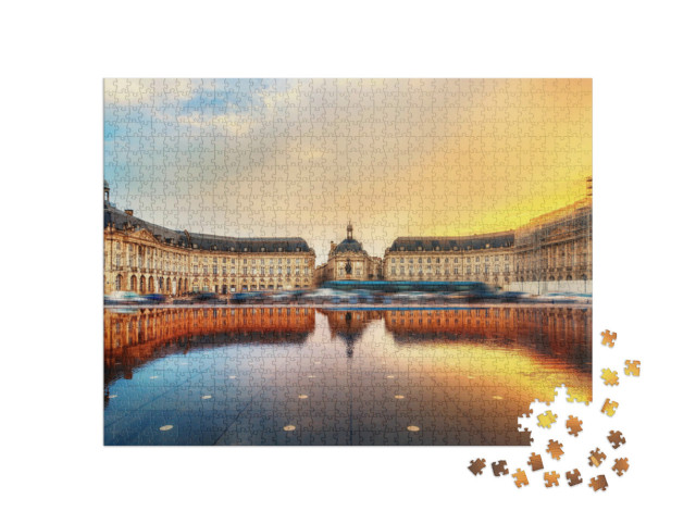 Puzzel 1000 stukjes „Indrukwekkende Place de la Bourse, Bordeaux, Frankrijk“