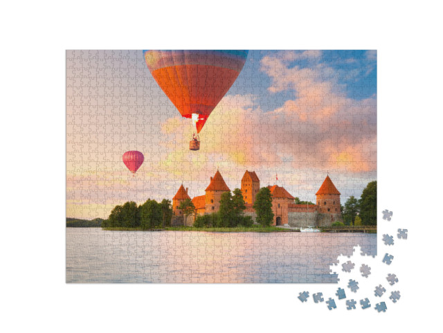 Puzzel 1000 stukjes „Kasteel van rode baksteen in Trakai, Litouwen“