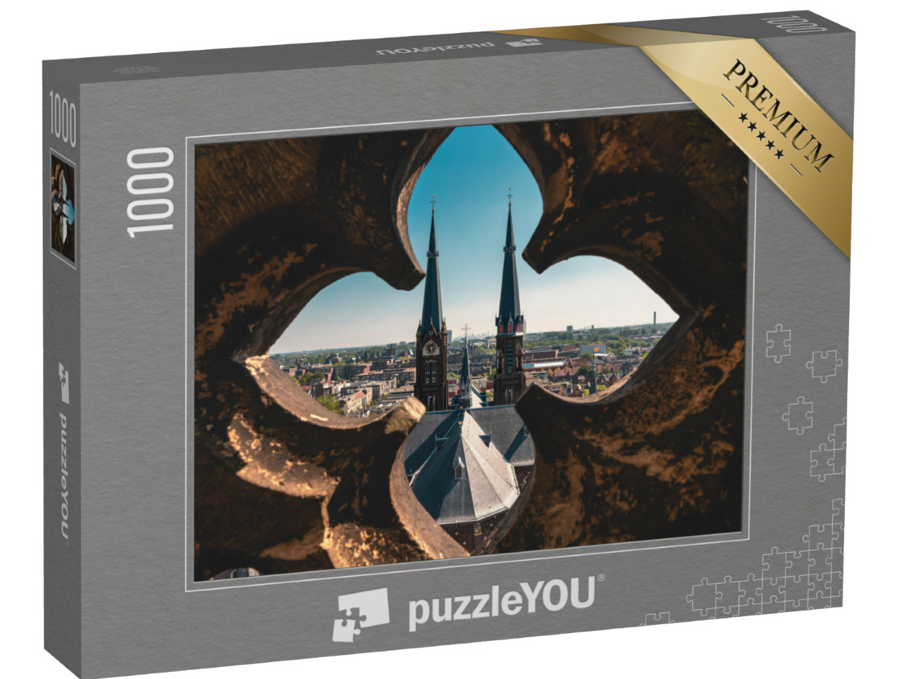 Puzzel 1000 stukjes „Maria van Jessekerk in de stad Delft“