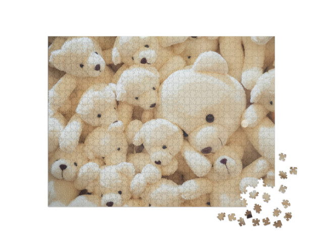 Puzzel 1000 stukjes „Witte teddyberen om te knuffelen“