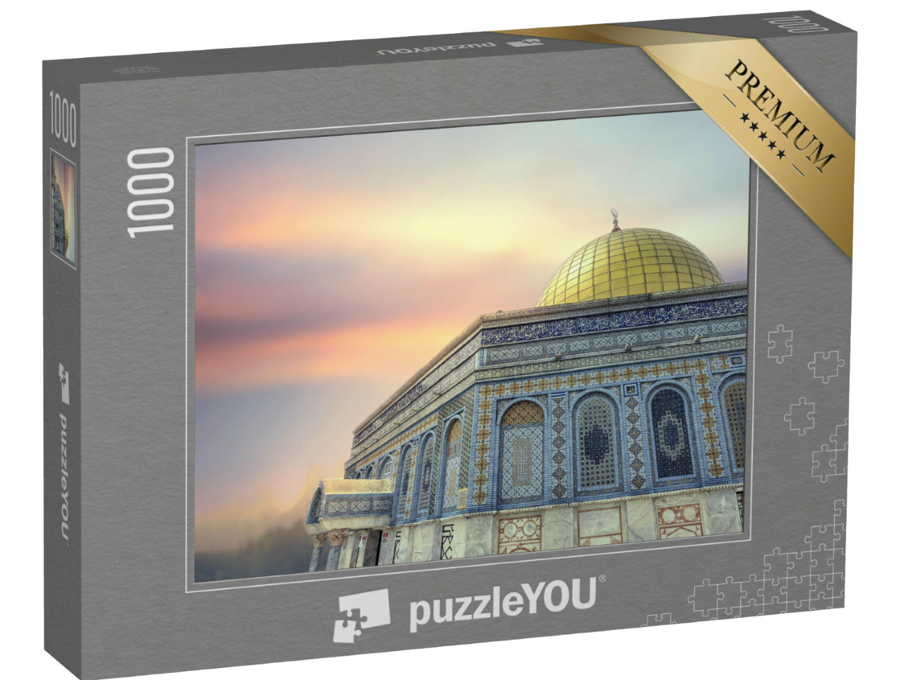 Puzzel 1000 stukjes „Rotskoepel in het avondlicht, Jeruzalem“