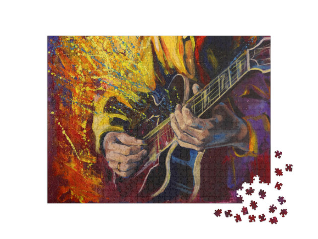 Puzzel 1000 stukjes „Jazz gitaristen handen“