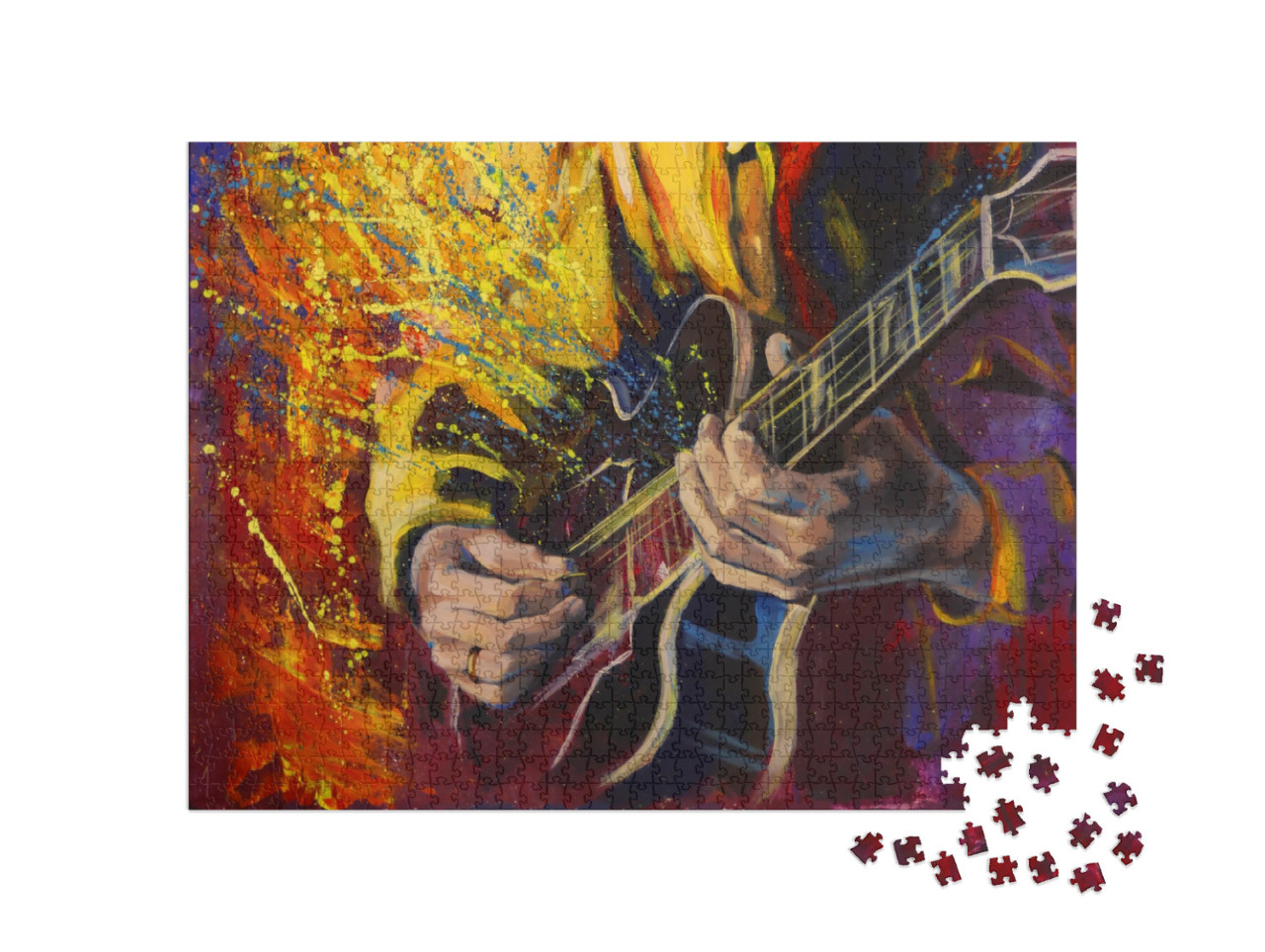 Puzzel 1000 stukjes „Jazz gitaristen handen“