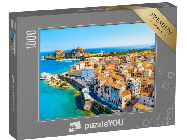 Puzzel 1000 stukjes „Panoramisch uitzicht op Kerkyra, hoofdstad van het eiland Corfu, Griekenland“