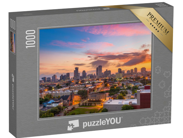 Puzzel 1000 stukjes „Schemering boven de skyline van New Orleans, Louisiana, Verenigde Staten“