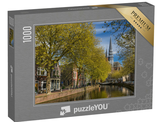 Puzzel 1000 stukjes „Stadsgezicht van Gouda in Nederland“