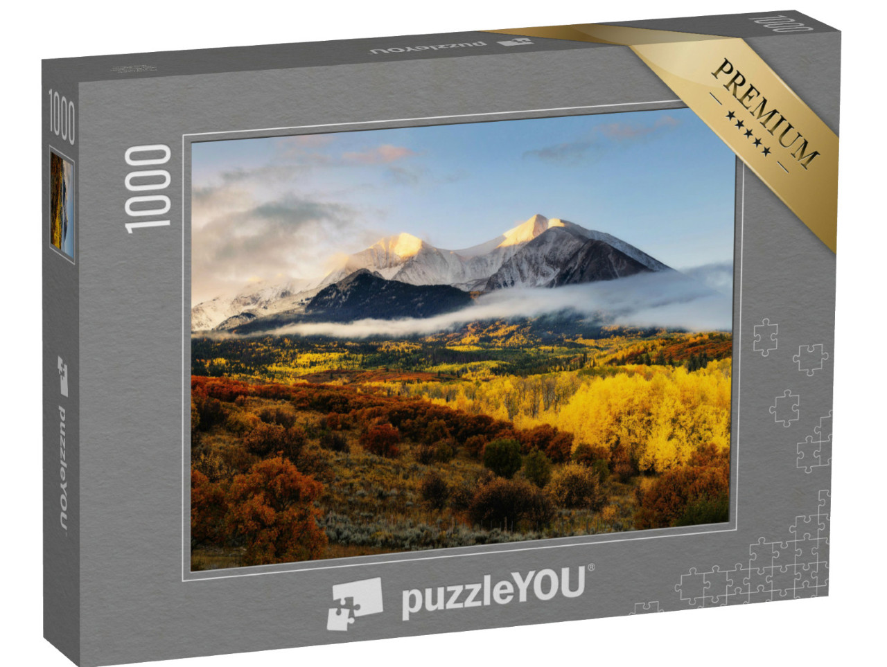 Puzzel 1000 stukjes „Zonsopgang bij Twin Mountain Zicht op Mount Sopris, Colorado“
