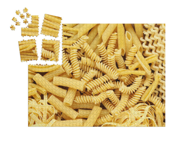 SMART SORTED® | Puzzel 1000 stukjes „Verschillende soorten en vormen Italiaanse pasta“