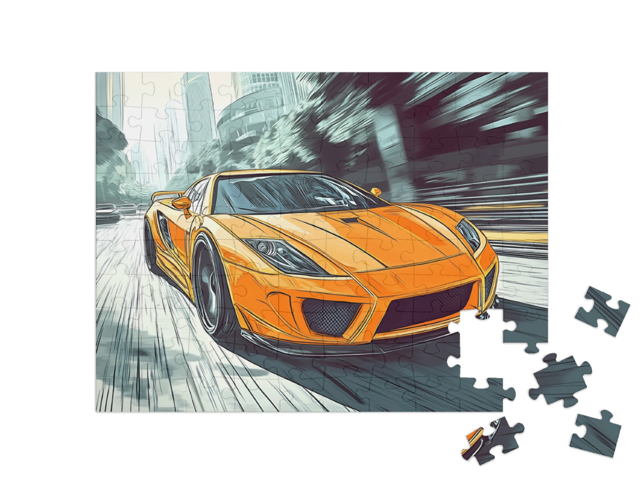 Puzzel 100 stukjes „De turboflits op wielen“