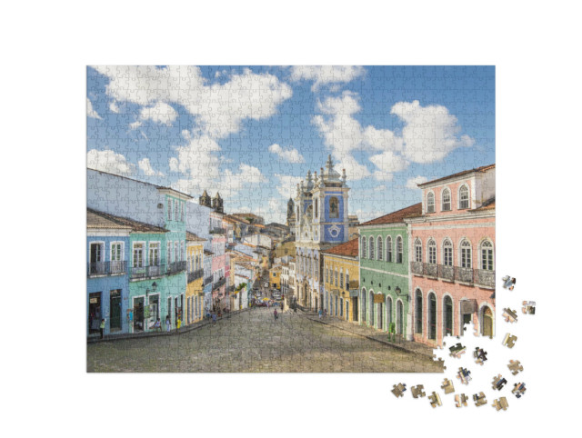 Puzzel 1000 stukjes „Pelourinho, oude stadswijk in Salvador da Bahia, Brazilië“