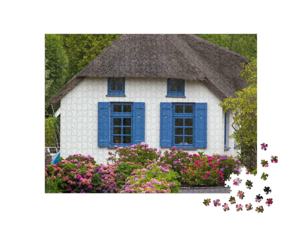 Puzzel 1000 stukjes „Giethoorn, typisch Nederlands platteland met huizen en tuinen“