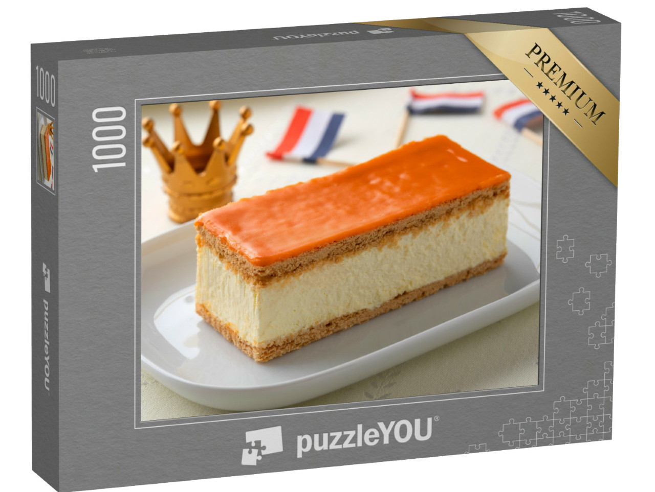 Puzzel 1000 stukjes „Traditionele Nederlandse tompoucekoekjes voor Koningsdag“