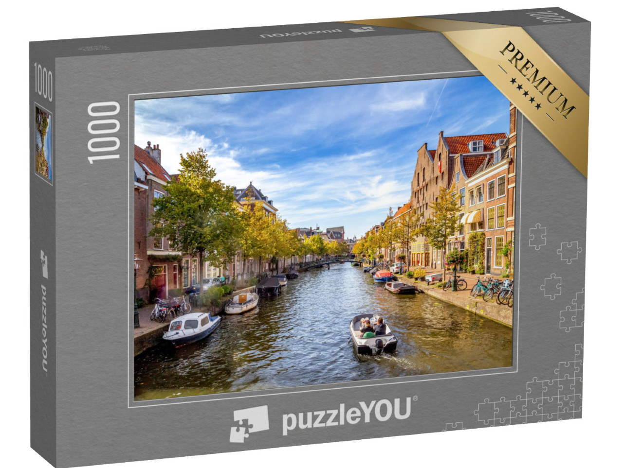 Puzzel 1000 stukjes „Historische stad Leiden, Nederland“