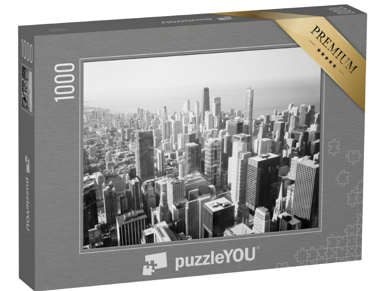 Puzzel 1000 stukjes „Skyline van Chicago en Lake Michigan“