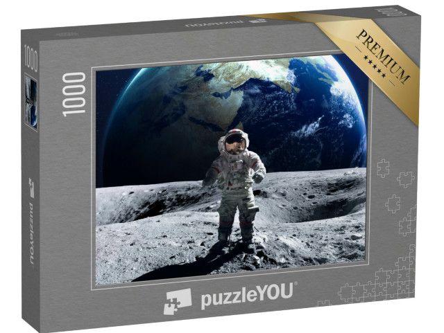Puzzel 1000 stukjes „Astronaut tijdens een ruimtewandeling op de maan“
