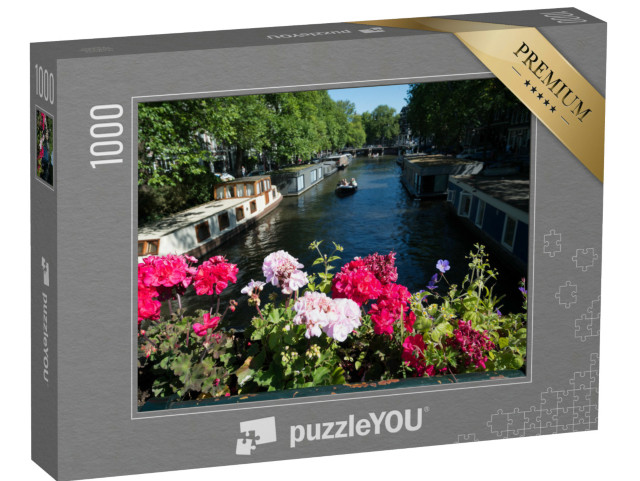 Puzzel 1000 stukjes „Zomer op de Brouwersgracht, Amsterdam, Nederland“