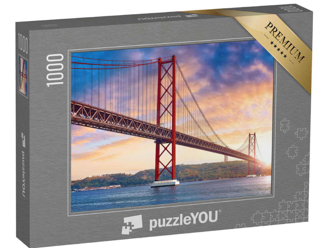 Puzzel 1000 stukjes „Ponte 25 de Abril over de rivier de Taag in Lissabon, Portugal“