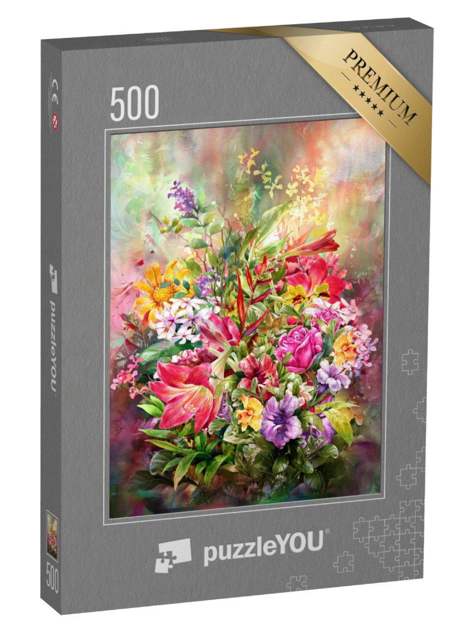 Puzzel 500 stukjes „Boeket kleurrijke bloemen“