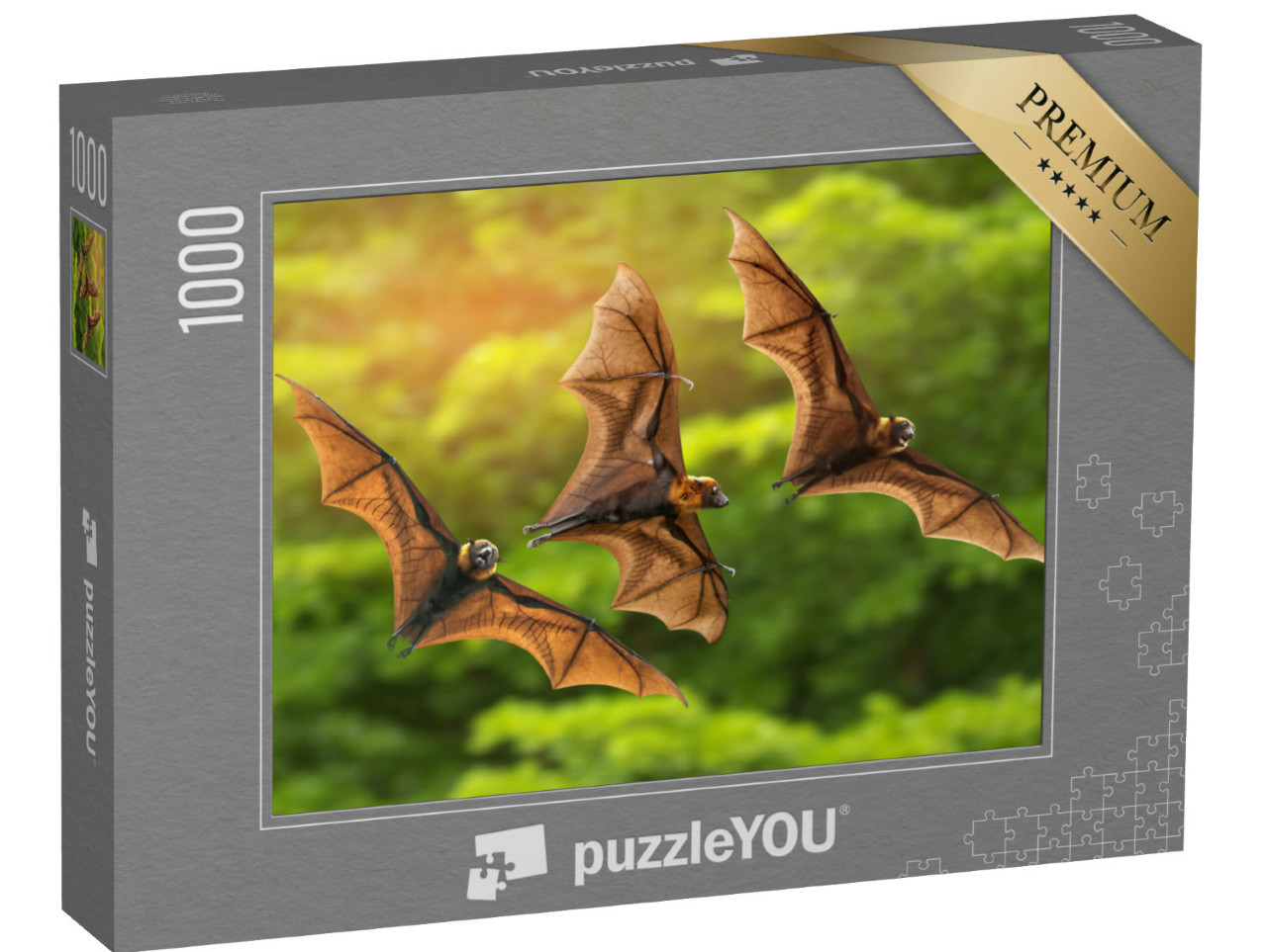 Puzzel 1000 stukjes „Drie vliegende vleermuizen“