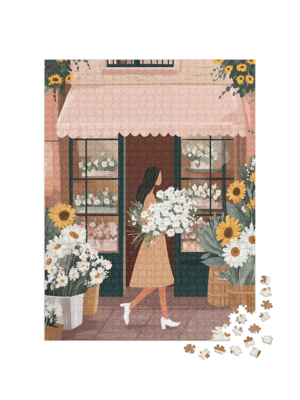 Puzzel 1000 stukjes „Bloemenwinkel, liefdesbloesems“