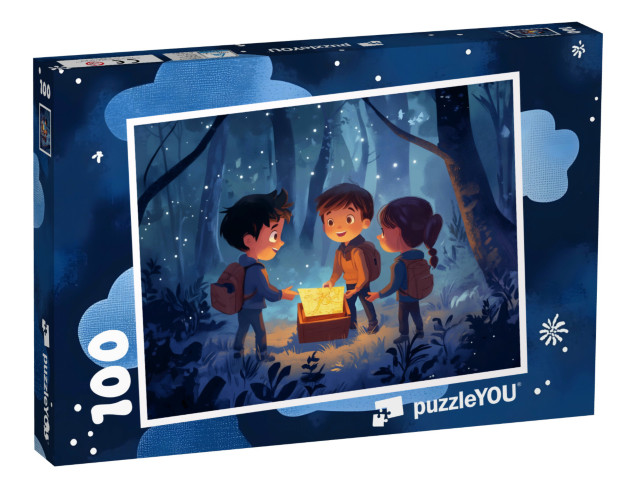 Puzzel 100 stukjes „Schattenjacht in het betoverde bos“