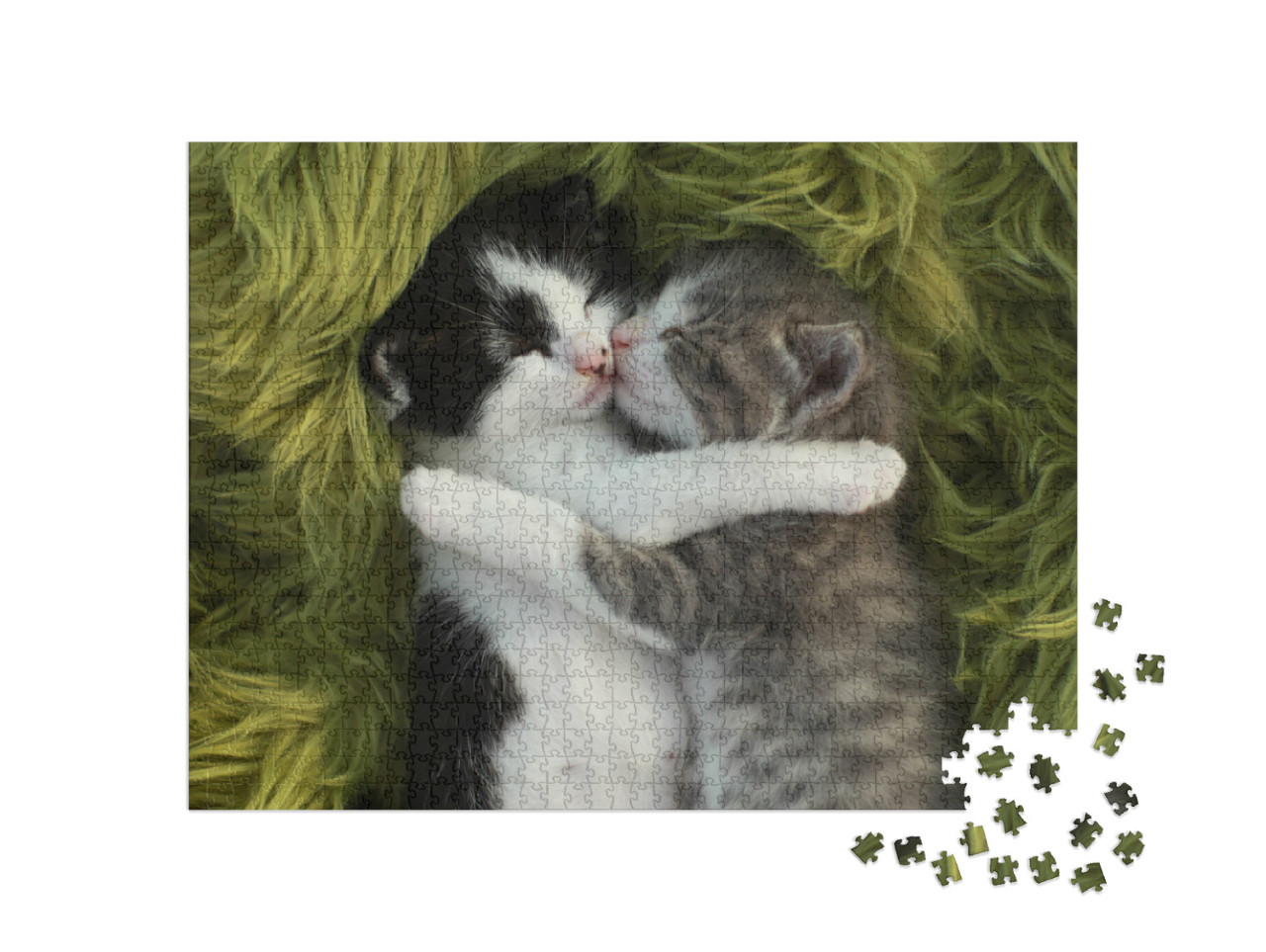 Puzzel 1000 stukjes „Twee knuffelkittens“
